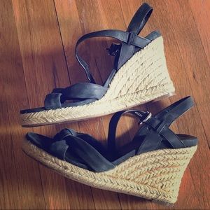 Black Cole Haan Nike Air espadrille wedge Sandals